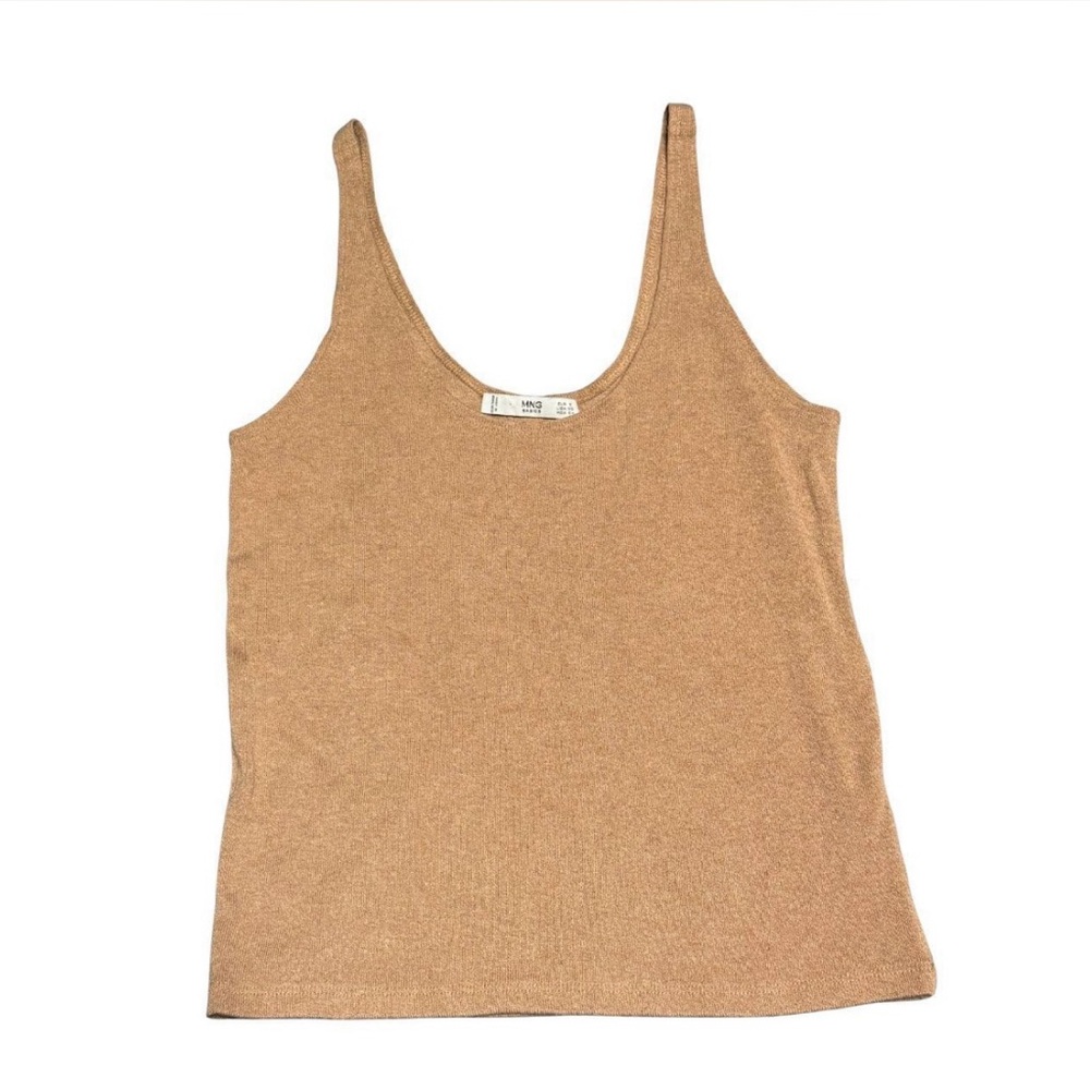 MNG Basics Tan Knit Tank Top Size XS Neutral Beige